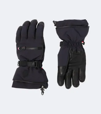 Moncler Leather-trimmed ski gloves