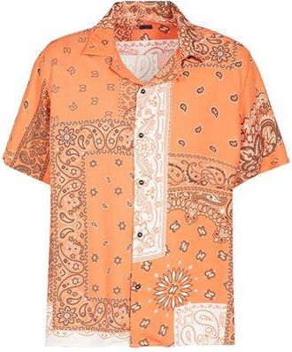 8 by YOOX PRINTED VISCOSE COLLAR CAMP SHIRT