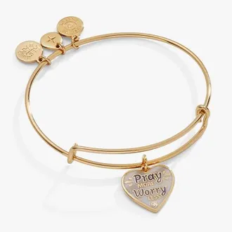 Alex and Ani Pray More Worry Less Bangle in Gold at Nordstrom