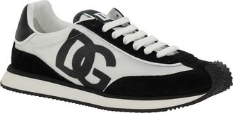 Dolce & Gabbana Mens Sneakers Aria White-Black Leather Lambskin Trainers White/black