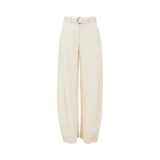Pinko Panama fabric pants with belt Woman 40