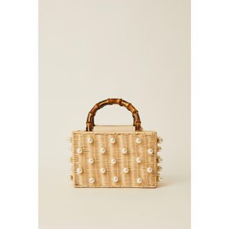 BTB Los Angeles Chloe Woven Bag in White at Nordstrom