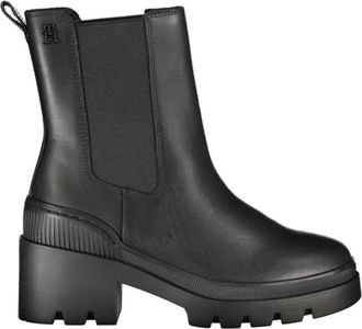 Tommy Hilfiger Boot met elastiek aan de zijkant - Dames - Chelseaboots - Zwart - 35 EU - Polyester - Schoenen