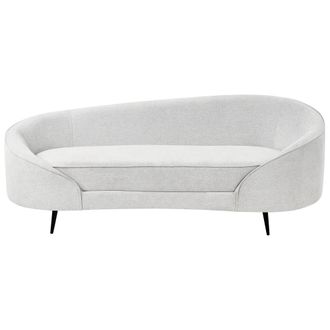 Beliani Beliani - Sof&aacute; Dise&ntilde;o Curvo Estilo Glamuroso Patas De Metal Negro Tela Blanco Crema Savar