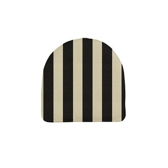 Ballard Designs Replacement Chair Cushion - 18.75x18.75 - Box Edge, Canopy Stripe Black/Sand Sunbrella - Ballard Designs