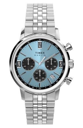Timex Marlin Chronograph Bracelet Watch, 40mm in Stainless Steel at Nordstrom