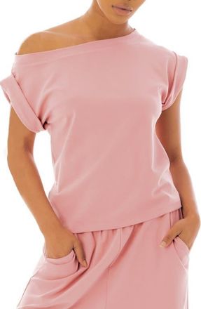 Dai Moda Femi One-Shoulder Top in Blush at Nordstrom, Size Xx-Large