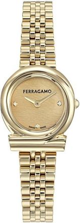 Ferragamo Gancini Twisted Goldtone Bracelet Watch, 23mm in Yellow Gold at Nordstrom