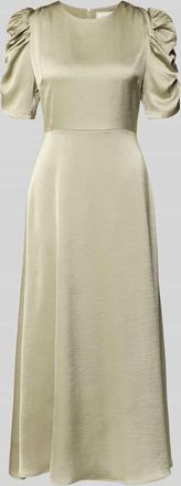 Neo Noir Neo Noir Cocktailkleid aus Satin mit Puff&auml;rmeln Modell Benuti Solid in Schilf, Gr&ouml;&szlig;e 34