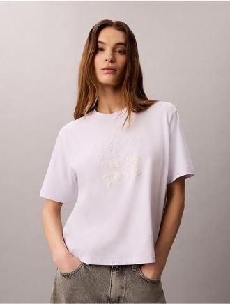 Calvin Klein Jeans Calvin Klein Womens Boxy CK NY Graphic Tee - Purple - XL