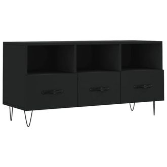 Berkfield Home TV Cabinet Black 102x36x50 cm Engineered Wood | Size: 102 x 36 x 50 cm