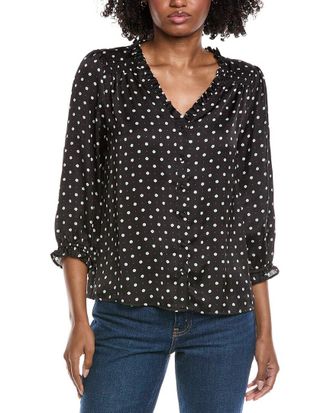 CeCe by Cynthia Steffe Cece V-Neck Button Front Blouse