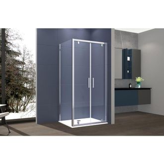 Nova Box Doccia 2 lati 80x120 cm fisso + due battenti H195 cm IOLE Cromato