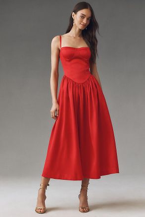 Mare Mare Amaya Corset Fit-and-Flare Midi Dress