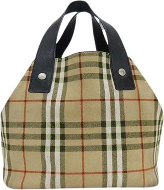 Burberry Pre-owned Tote Bags, female, Beige, Size: ONE SIZE Pre-owned Suede Handbag To22