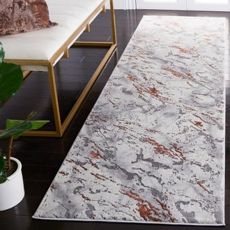 Safavieh Craft Machine Made Area Rug, Grey / Orange Contemporary Style Easy Care