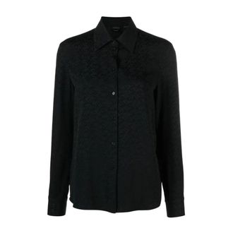 Pinko Pinko, Overhemden, Dames, Zwart, L, Elegante Zwart Shirt met Lange Mouwen