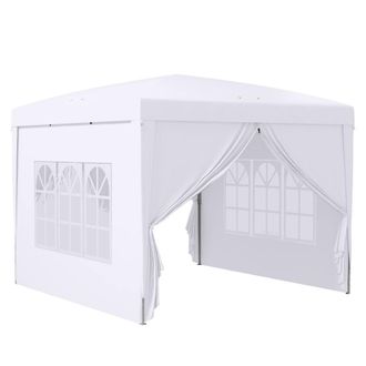 Matteo 3x3m White Pop Up Gazebo with Walls & Carry Bag - Garden Party Tent