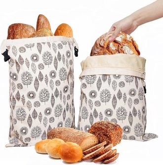OEM Paquete De 2 Bolsas De Pan De Cera De Abeja, 43x33cm, Grandes Y Port&aacute;tiles, Bolsas De Pan De Algod&oacute;n Reutilizables Con Cera De Abeja