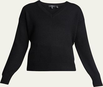 Theory V-Neck Easy Cashmere Pullover