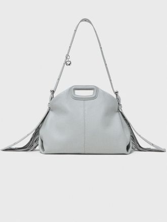 Maje Grained Leather Miss M Bag - Grey - Maje