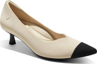 Vivaia Scarlett Pointed-Toe Kitten Heels in Cream Ivory & Black at Nordstrom, Size 7.5
