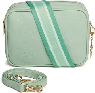 Alice Wheeler Soho Duel Compartment Camera Cross Body Bag with 2 Straps and Bee Attachment Shoulder Bag for Ladies (Pastel Mint)