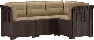 vidaXL Sof&aacute; De Jard&iacute;n Para 4 Personas Con Cojines Estilo Rattan Pp Vidaxl