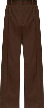 Loewe Pantaloni in cotone a gamba ampia - Marrone