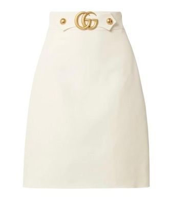 Gucci White GG A-line Skirt Size S