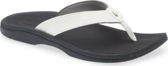 Olukai Ohana Flip Flop in Bright White/black at Nordstrom, Size 12