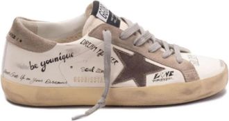 Golden Goose Wit/Taupe leren sneakers met colour-block design - Dames - Sneakers - Wit - 35 EU - Leer - Schoenen