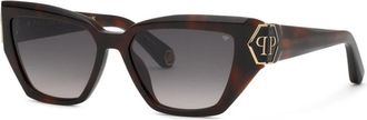 Philipp Plein Plein Brave Zonnebril - Dames - Zonnebrillen - Bruin - 55 MM - Accessoires