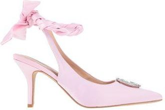 Gaëlle Paris Satin Spike Heel Pumps for Women in Pink with Wrapping Straps