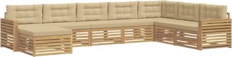 vidaXL Conjunto De Sof&aacute;s De Exterior 8 Uds. Y Beige Vidaxl