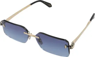 Bulgari BV40108U Rimless Gold-Tone Sunglasses - Blue