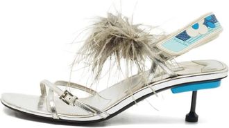 Prada Sandali con piume 60mm - Argento