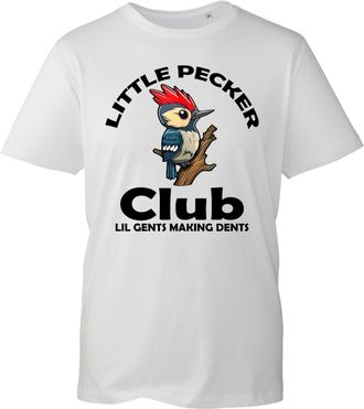 Generic Little Pecker Club T-Shirt, Funny Sarcastic Lil Gents Making Dents Adult Joke Shirt, Gift Unisex Tee Top (White, 3XL)