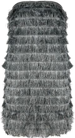 Alberta Ferretti fringed strapless short dress - women - Polyamide/Elastane/Polyamide/Elastane/Polyester - 42 - Grey