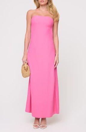 L*Space Spring In Love Strapless Cover-Up Maxi Dress in Bubblegum Pink at Nordstrom Rack, Size Large