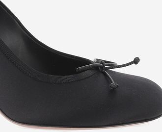 Amina Muaddi Womens Pumps Lila Black Satin Fabric
