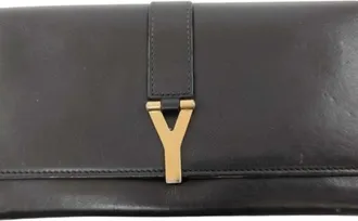 Saint Laurent Brown Leather Wallet (Bi-Fold) (Pre-Owned)