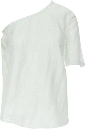 Rosie Assoulin striped ruched draped back one shoulder top