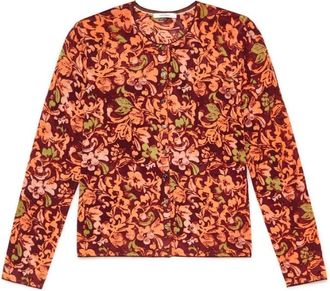 Maliparmi Gebreide Cardigan met Print - Dames - Vesten - Rood - L - Wol - Truien & Vesten