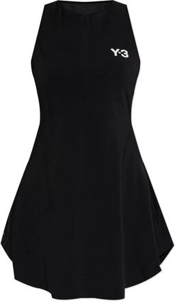 Yohji Yamamoto Jurk met logo - Dames - Korte kleedjes - Zwart - L - Kleedjes