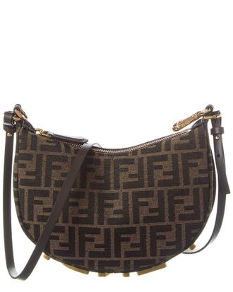 Fendi Fendi Fendigraphy Mini Ff Jacquard Hobo Bag