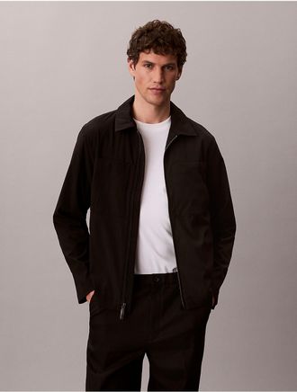 Calvin Klein Mens Seersucker Blouson Jacket - Black - 2XL