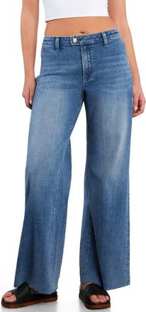 HINT OF BLU Flat Front Wide Leg Jeans in Ace Blue at Nordstrom, Size 27