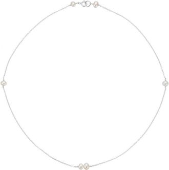 Lily & Roo Solid White Gold Six Pearl Choker