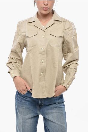 Ines De La Fressange Linen-Blend Sahariana Shirt EVANA size 38